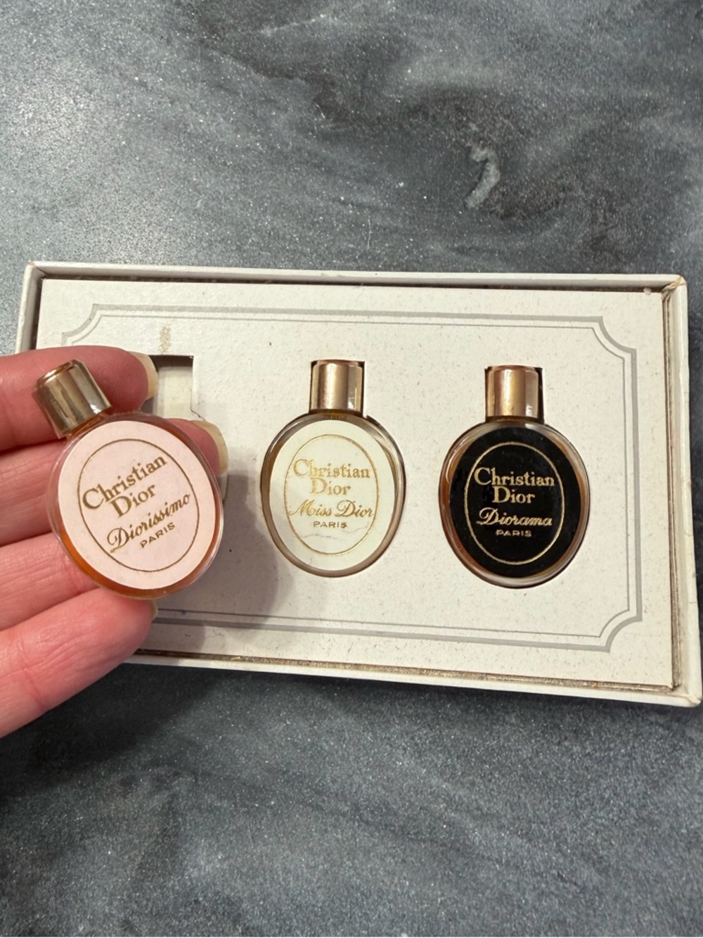 Vintage Christian Dior Mini Bottle Set Miss Dior Diorama Diorissimo - Picture 6 of 8